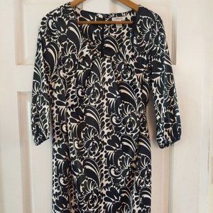 Harold's navy & white  floral scoop neck  dress SZ 4